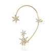 Zirconium, earrings, fresh advanced ear clips, with snowflakes, high-quality style, no pierced ears