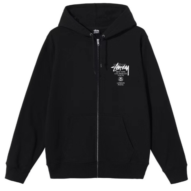 クロスボーダー黒八巡游カーディガンジッパー加毛パーカーフード付き春ゆるいスポーツSTU西男女コート斯図|undefined