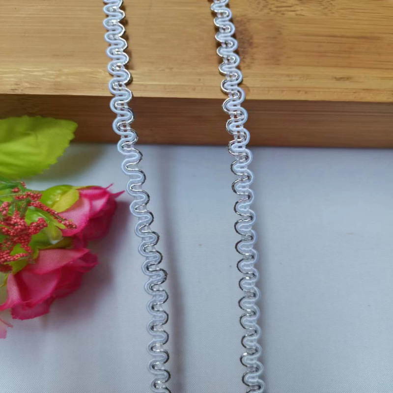 0,5 cm colorido encaje de Color Étnico onda encaje en forma de EE. UU. Onda encaje dorado suministro directo de fábrica