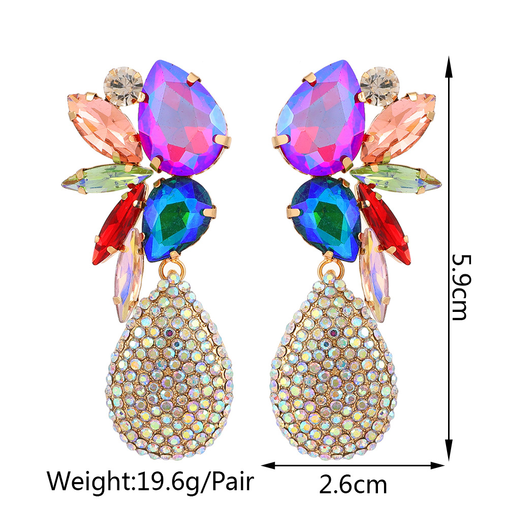 Retro Lady Ethnic Style Water Droplets Rhinestone Inlay Artificial Gemstones Women's Drop Earrings display picture 1