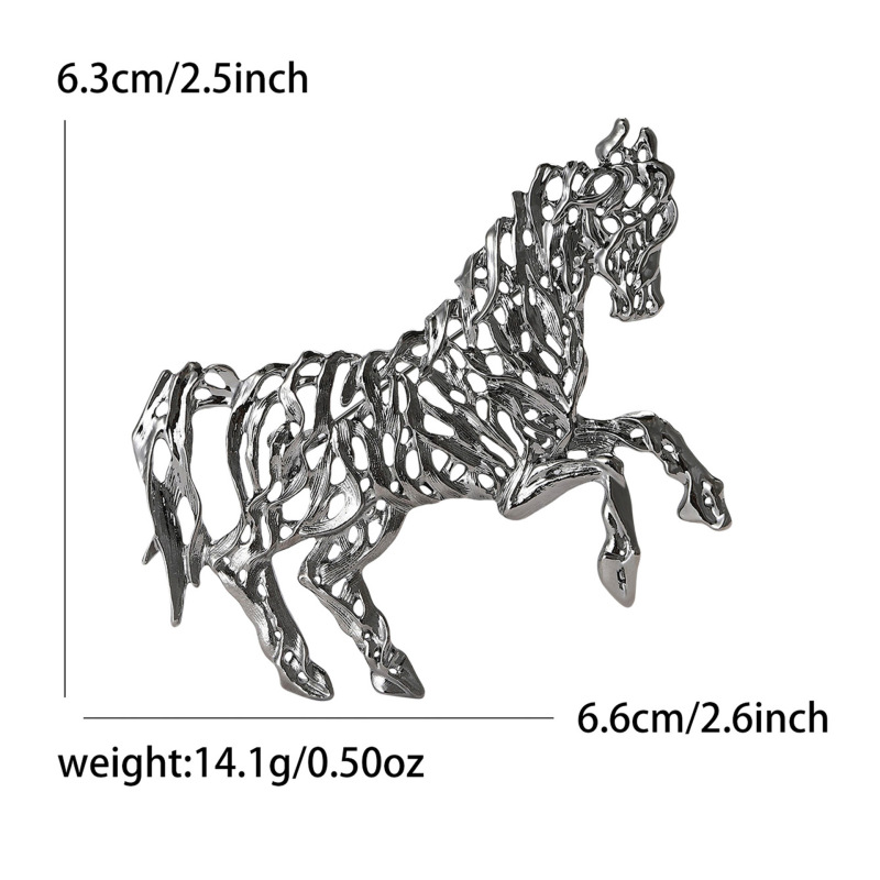 2025 新しいパーソナライズされた森スタイル中空馬動物ピン奔騰する馬のコサージュ衣類アクセサリーファッショナブルで多用途|undefined