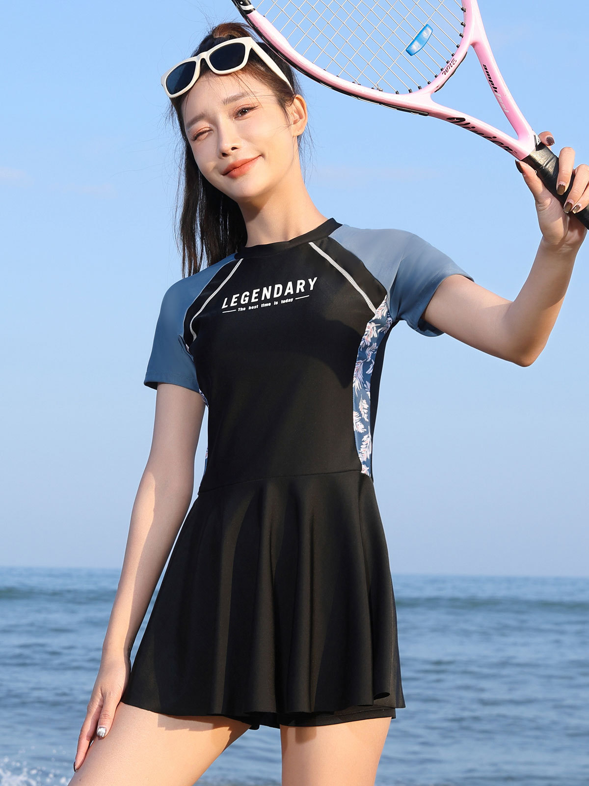 Trajes de baño de mujer 2024 nuevo conservador unido verano delgado piscina de tamaño grande trajes de baño de spa deportivos profesionales