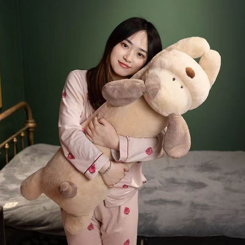 狗狗趴趴毛绒玩具小猪玩偶公仔柴犬抱枕长条枕床上女侧睡安抚娃娃|undefined