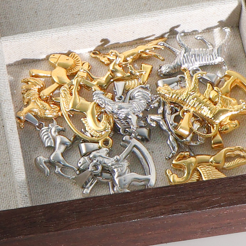 5g Weight Pendant Jewelry Making Type Real Gold Plated Plating Material DIY Jewelry Accessories Classification 1 Piece Quantity 304 Stainless Steel Material Horse Pattern Elegant, Simple Style, Streetwear Style Waterproof Non Tarnish, Plating Craft 1 Piece 304 Stainless Steel Real Gold Plated Horse Pendant DIY Jewelry Accessories 3