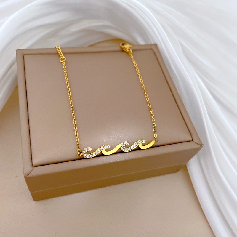 Minimalist Wave Chain Bracelet For Women Retro Style Silver Tone_voghion.com