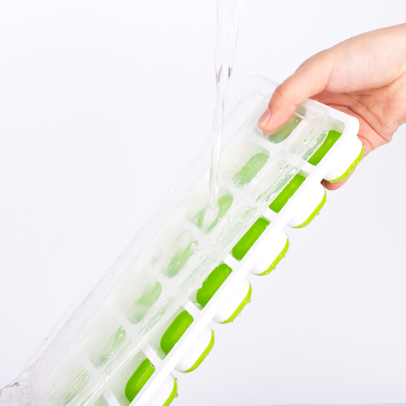 夏季爆款制冰神器 14格带盖方形冰块盒子 冷藏食品 家用制冰冰格