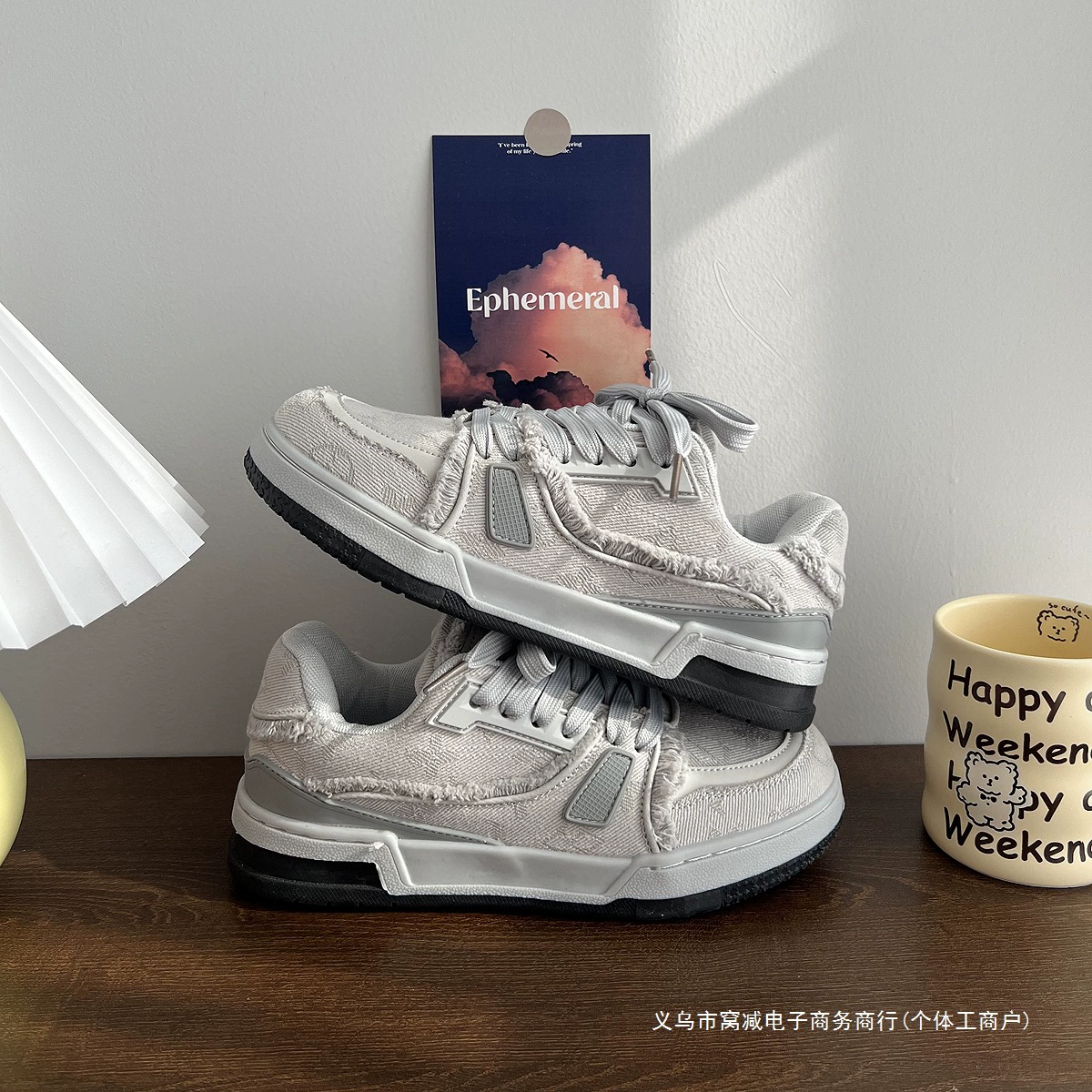 Pink shoes men's sneakers American high street new spring bread shoes heightening couple casual sports shoes for women