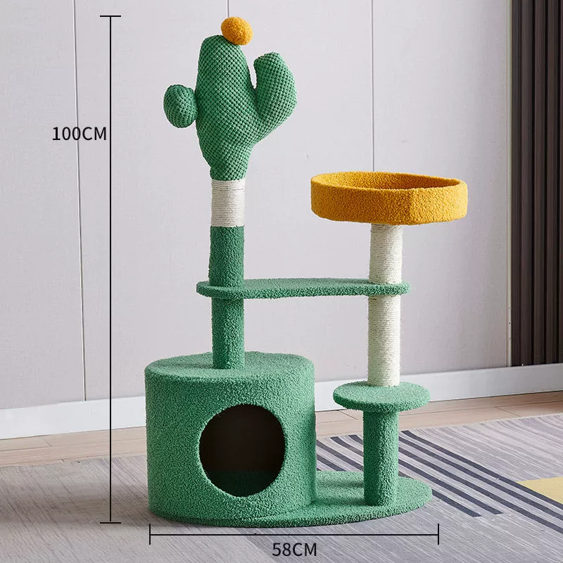 Cat climbing frame, universal four‑season multi‑level tower with hammock, condo and scratching posts