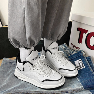 2021 Winter Hong Kong Style chic Black and White Retro Basketball Sneakers Men and Women Couple Air Cushioned Soft Sole Running Shoes
