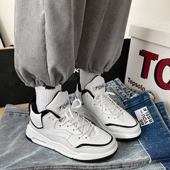 2021冬季港風chic黑白復古籃球運動鞋男女情侶氣墊軟底跑步鞋