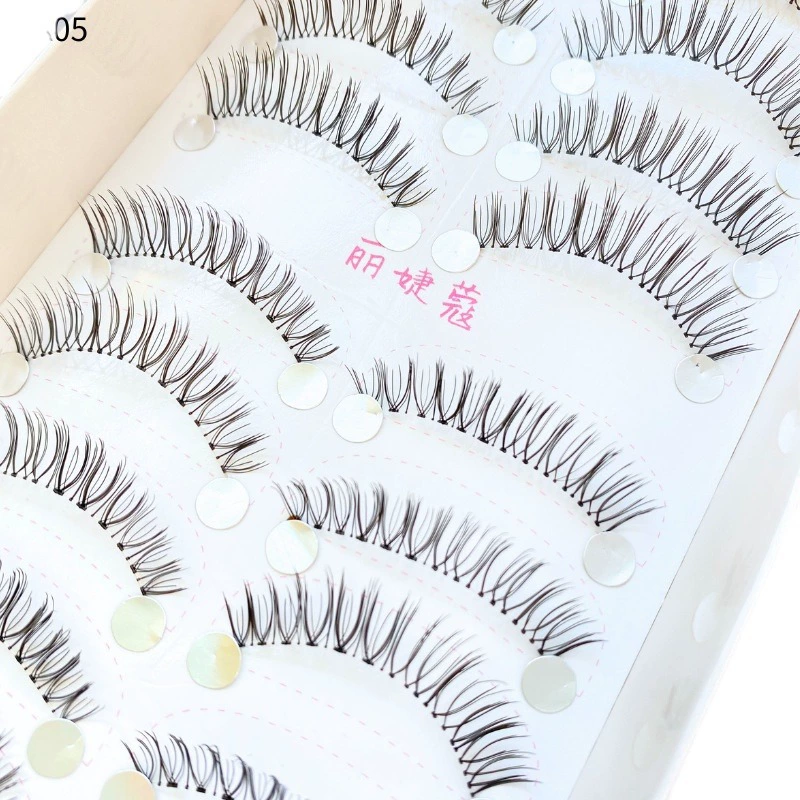 False eyelashes, transparent band ready-made, natural volume, bare-hair clusters