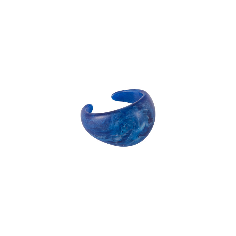 Fashion Blue Marble Acrylic Ring display picture 6