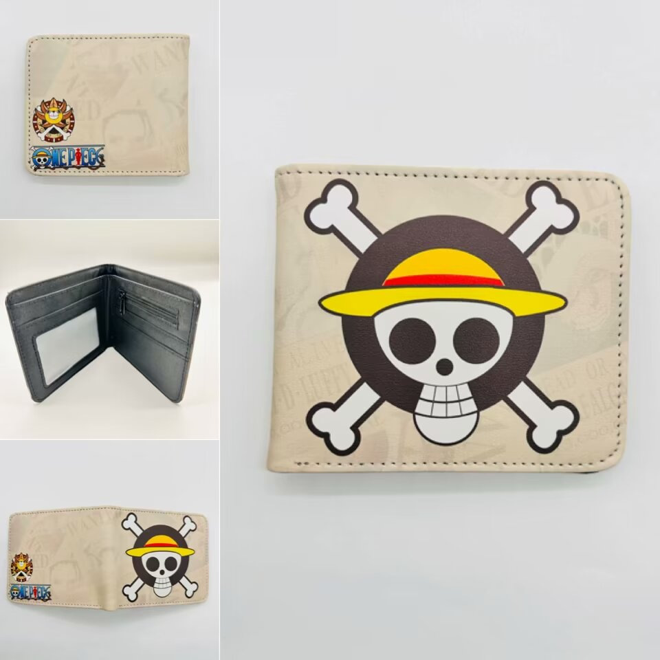 One Piece One Piece Cartera de dibujos animados japoneses Luffy Choba Solon plegable estudiantes PU cartera de cuero corta