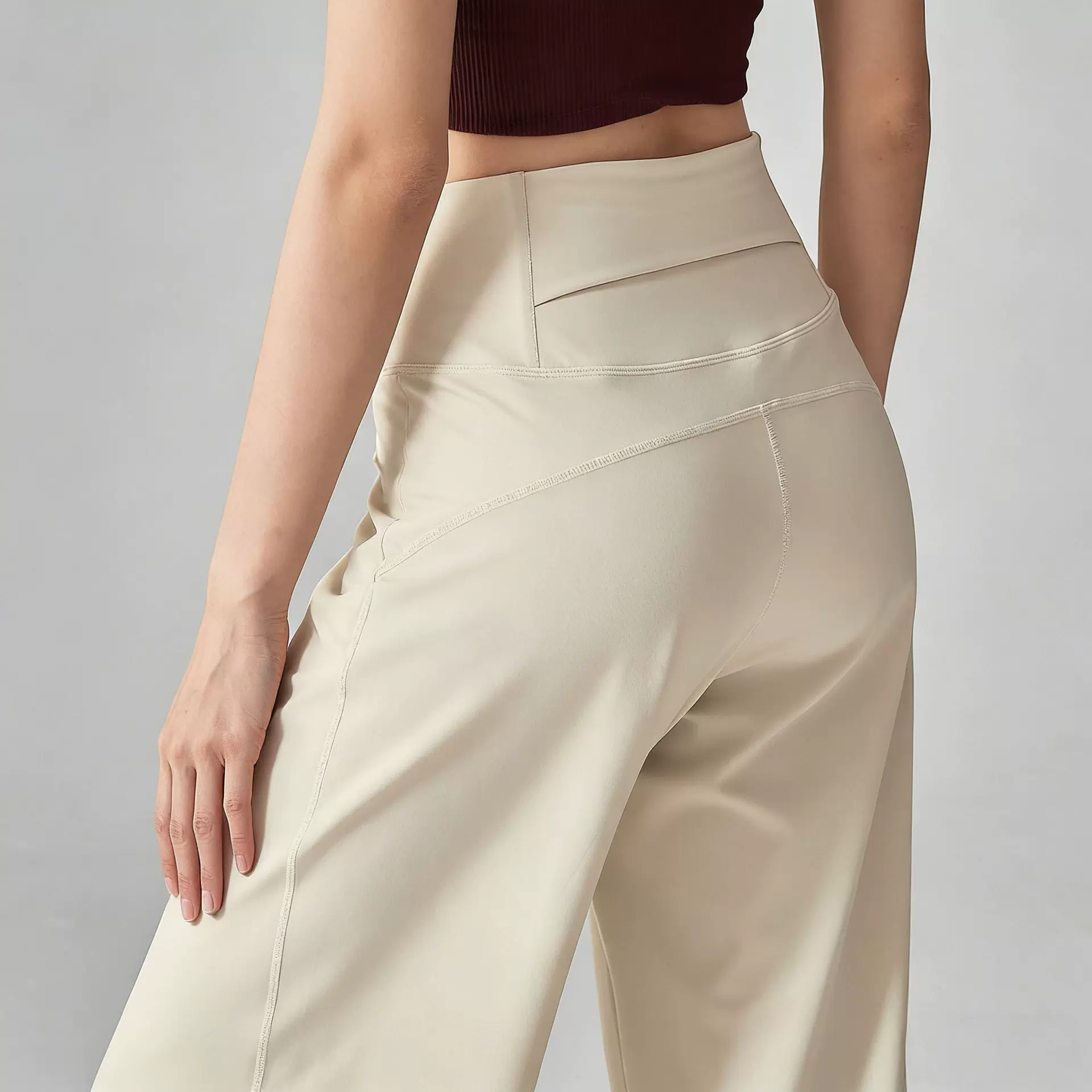 健身女孩宽松直筒运动裤垂感显瘦高腰跑步训练夏季透气瑜伽裤薄新