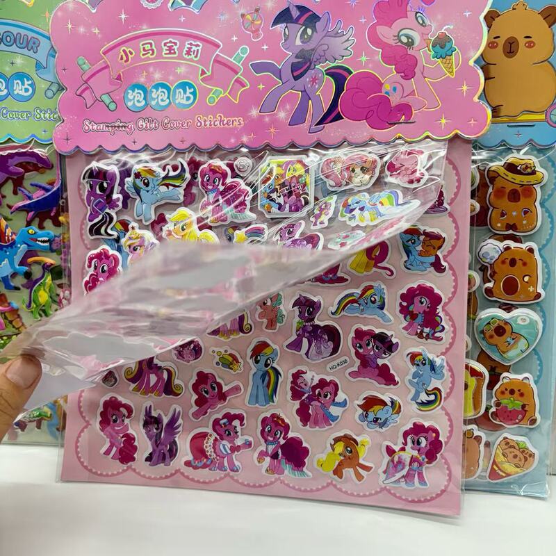New Children Boys Girls Portable Princess Dress Up Sticker Cartoon Stereo Bubble Sticker Toy Sticker Wholesale