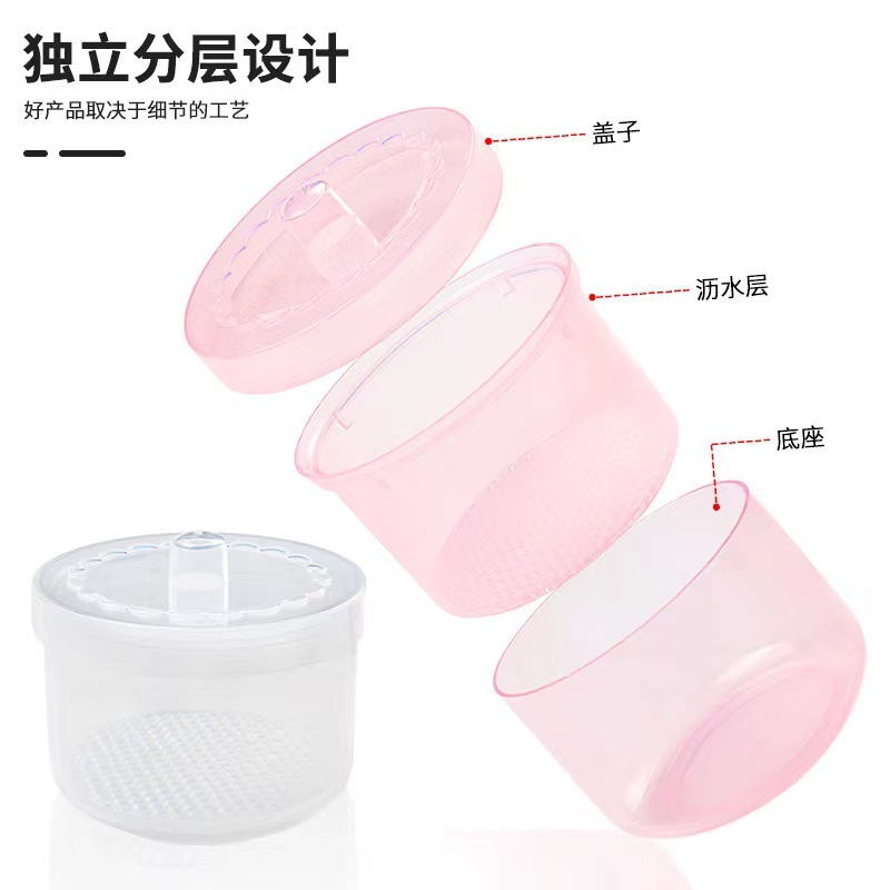 Caja de limpieza de la cabeza de pulido de uñas, caja de desinfección de inmersión de alcohol, herramienta de desinfección especial para almacenar la cabeza de pulido