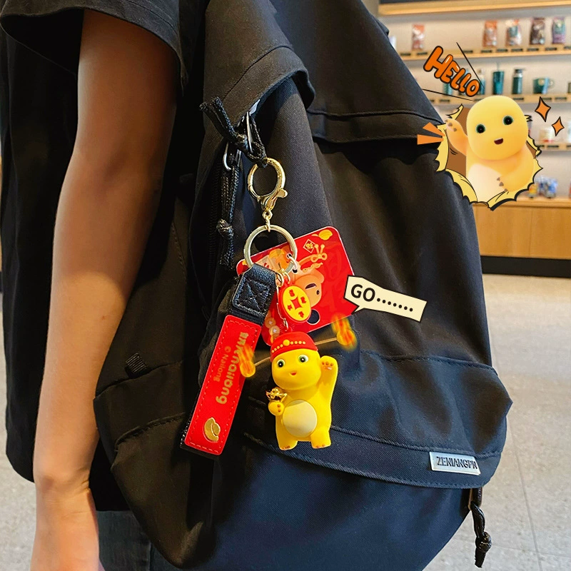 Genuine keychain, creative toy, backpack accessory, doll for keys