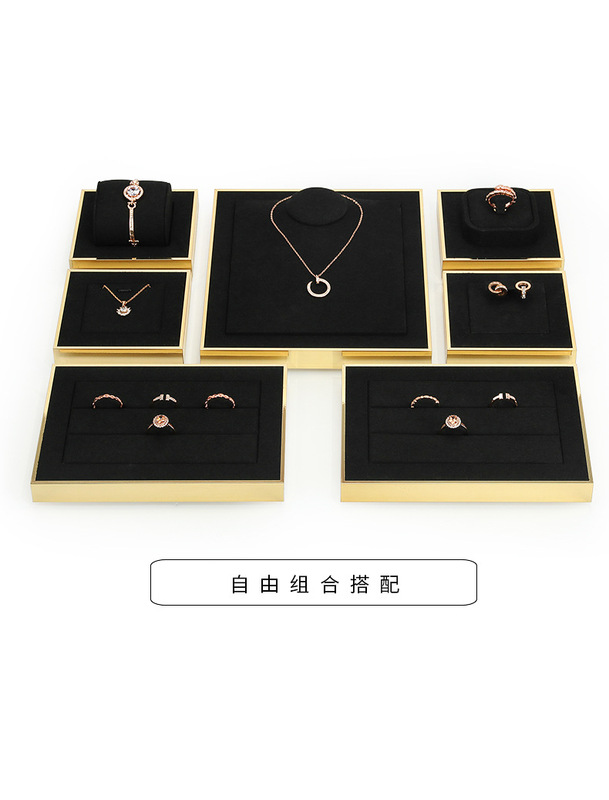 B001-(1194-1205)黑色超纖金色金屬框道具-(旭