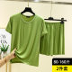 Modal Pajamas suit Summer Thin Short-sleeved Shorts Two-piece Set Women's plus size Loose Solid Color Home Clothes