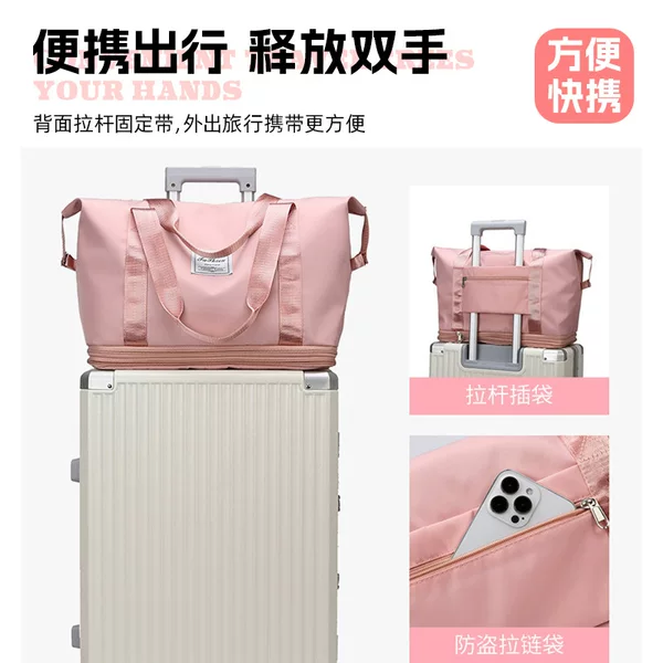 Cross-border new large capacity fitness bag portable multi-function travel bag folding luggage bag in stock manufacturers wholesale