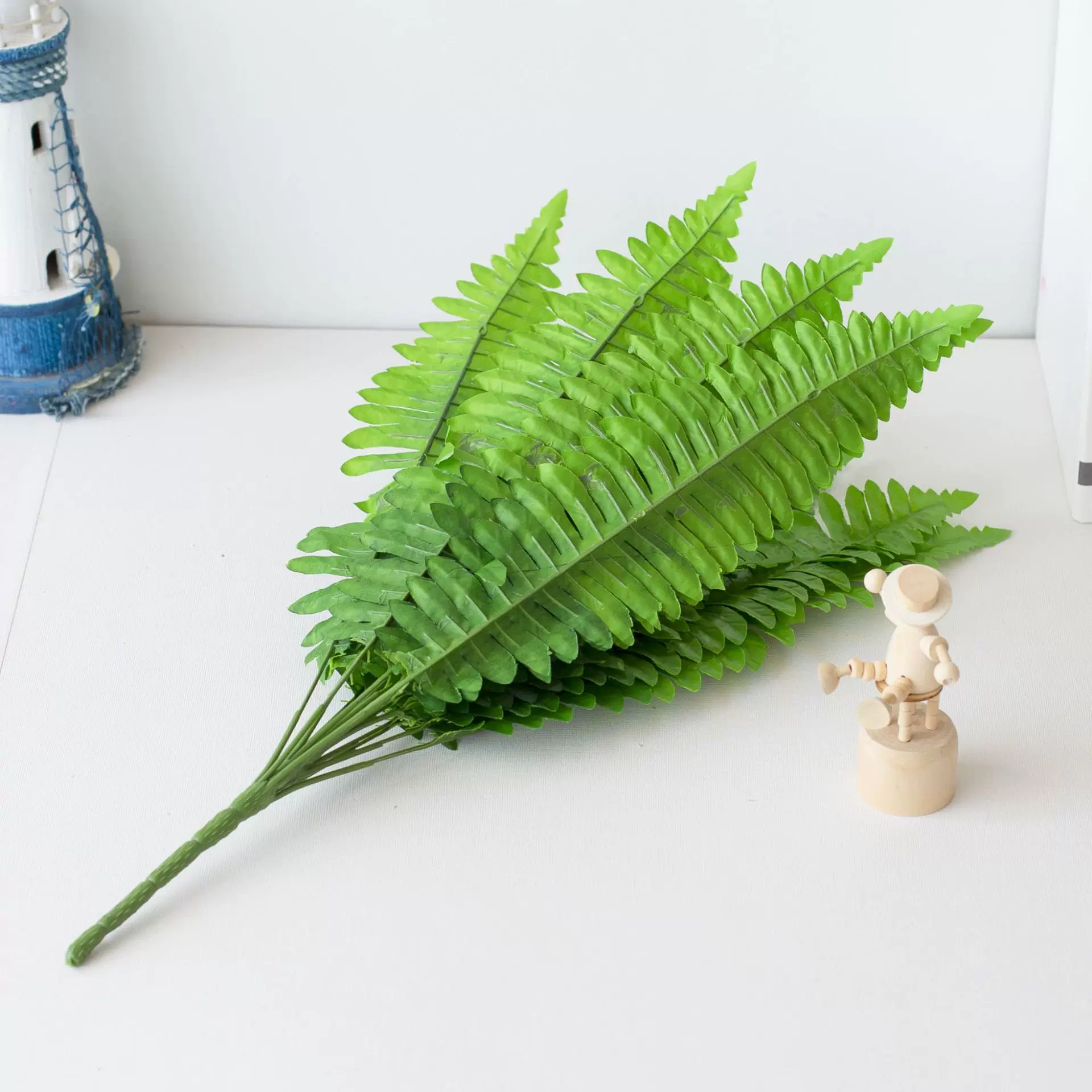 假花绿植盆栽插花绿叶 植物墙装饰 仿真蕨类植物叶子18头大波斯叶