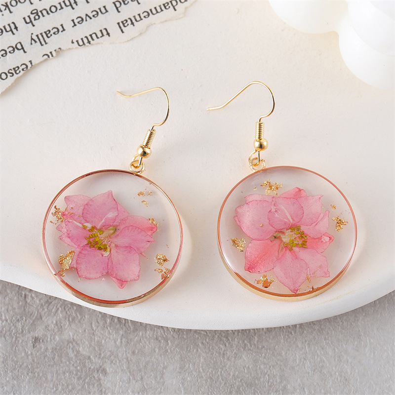 15g Weight Zinc Alloy Ear Needle Material Drop Earrings Classification 1 Pair Quantity Casual Occasion Zinc alloy Material Floral Pattern Unisex Gender Epoxy Design Pastoral, Simple Style Style 1 Pair Pastoral Simple Style Floral Epoxy Zinc Alloy Drop Earrings 5