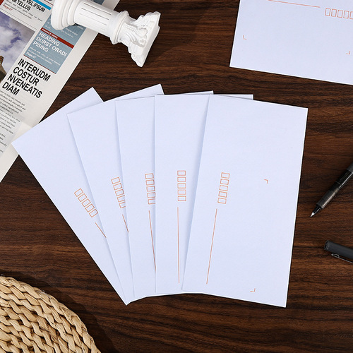 Cross-border envelope white western release seal simple invitation card postcard self-adhesive international aviation printing production 