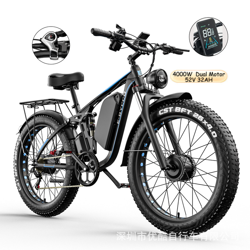 Factory wholesale Ebycco dual motor electric bicycle 26 inch aluminum alloy mountain bike fat tire mountain bike Factory wholesale Ebycco dual motor electric bicycle 26 inch aluminum alloy mountain bike fat tire mountain bike