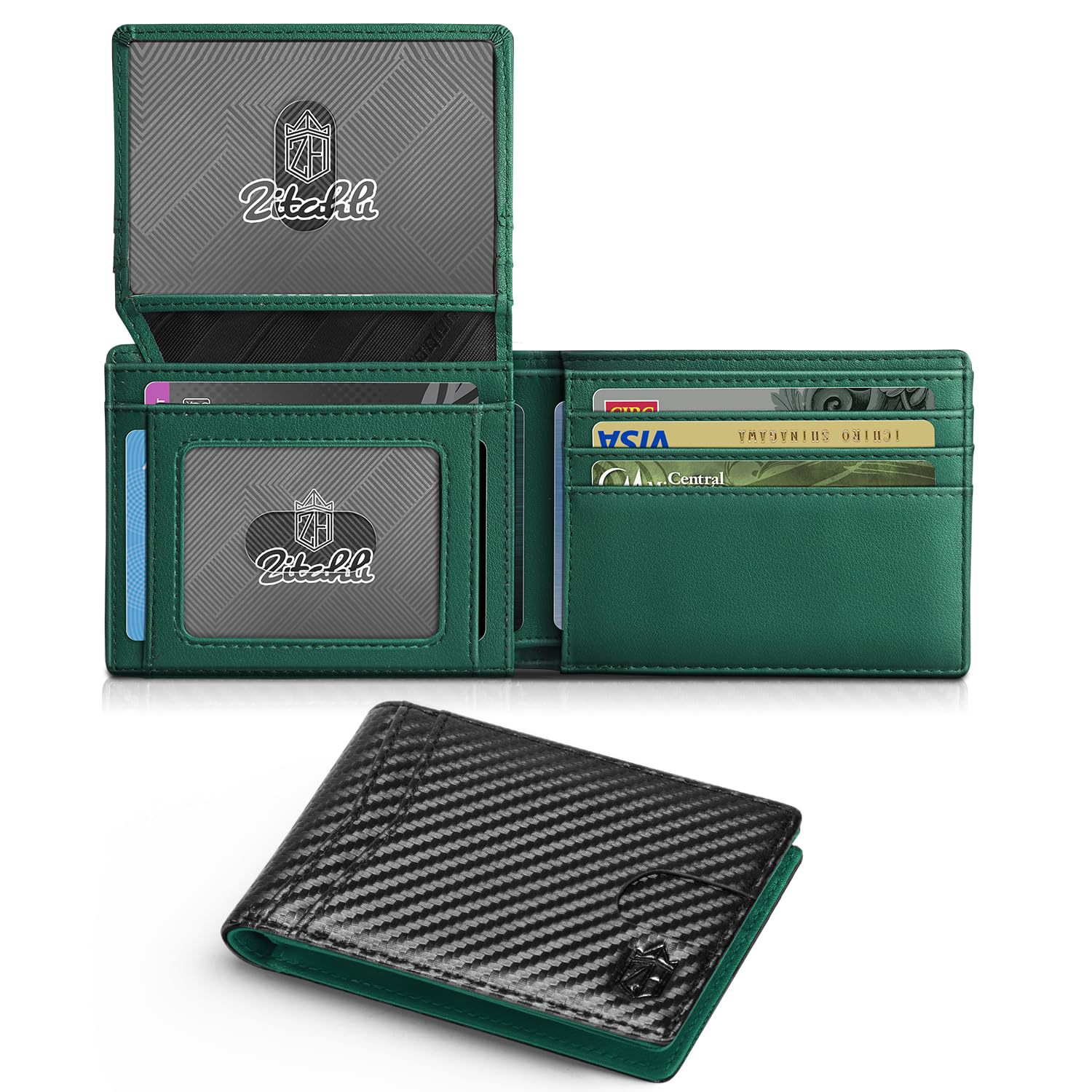 Bolso de tarjeta de cuero multifuncional anti-damagnetismo de gran capacidad cartera corta mayorista cartera de cuero de vaca para hombres sensación de alto nivel