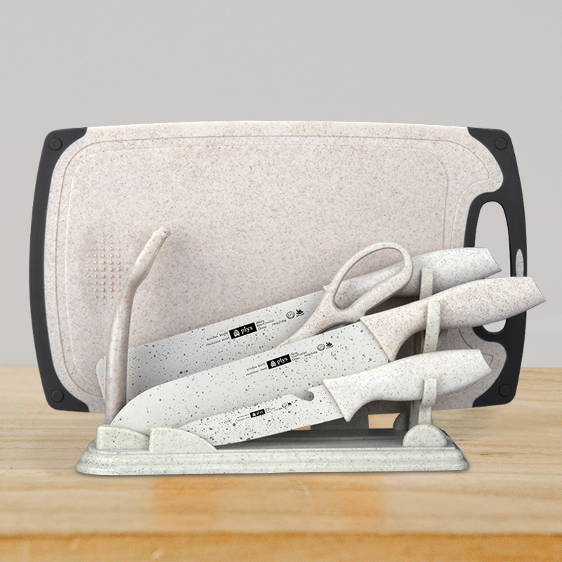 Tablero de mesa de doble cara tablero de cocina regalos domésticos al por mayor alimentos suplementarios para bebés un cuchillo de corte de paja de trigo