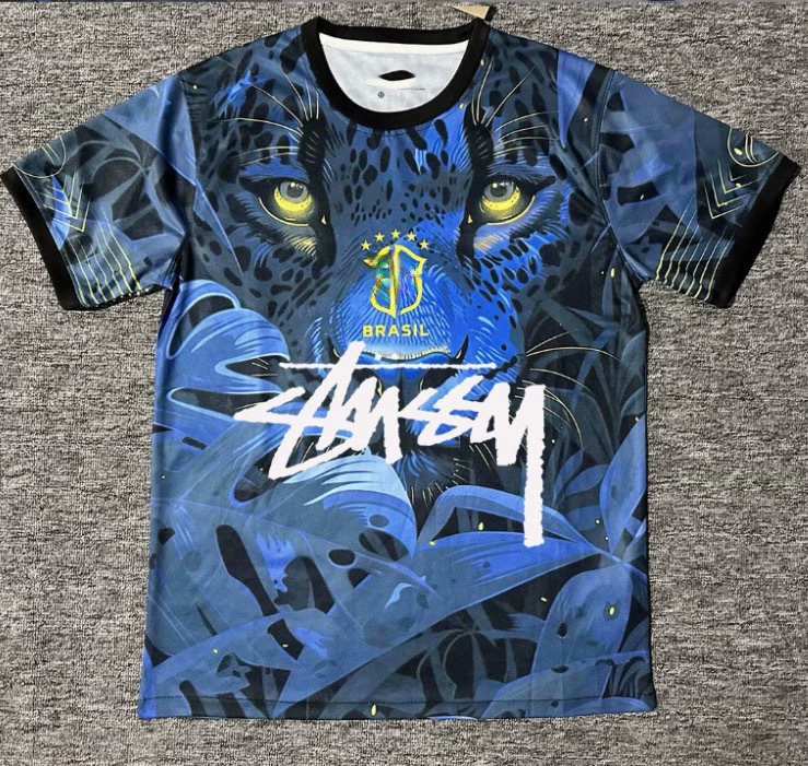 Футболка Stussy Stussy с подписью, Аргентина, Интер, Бразилия, Италия, Фламенго, короткие рукава