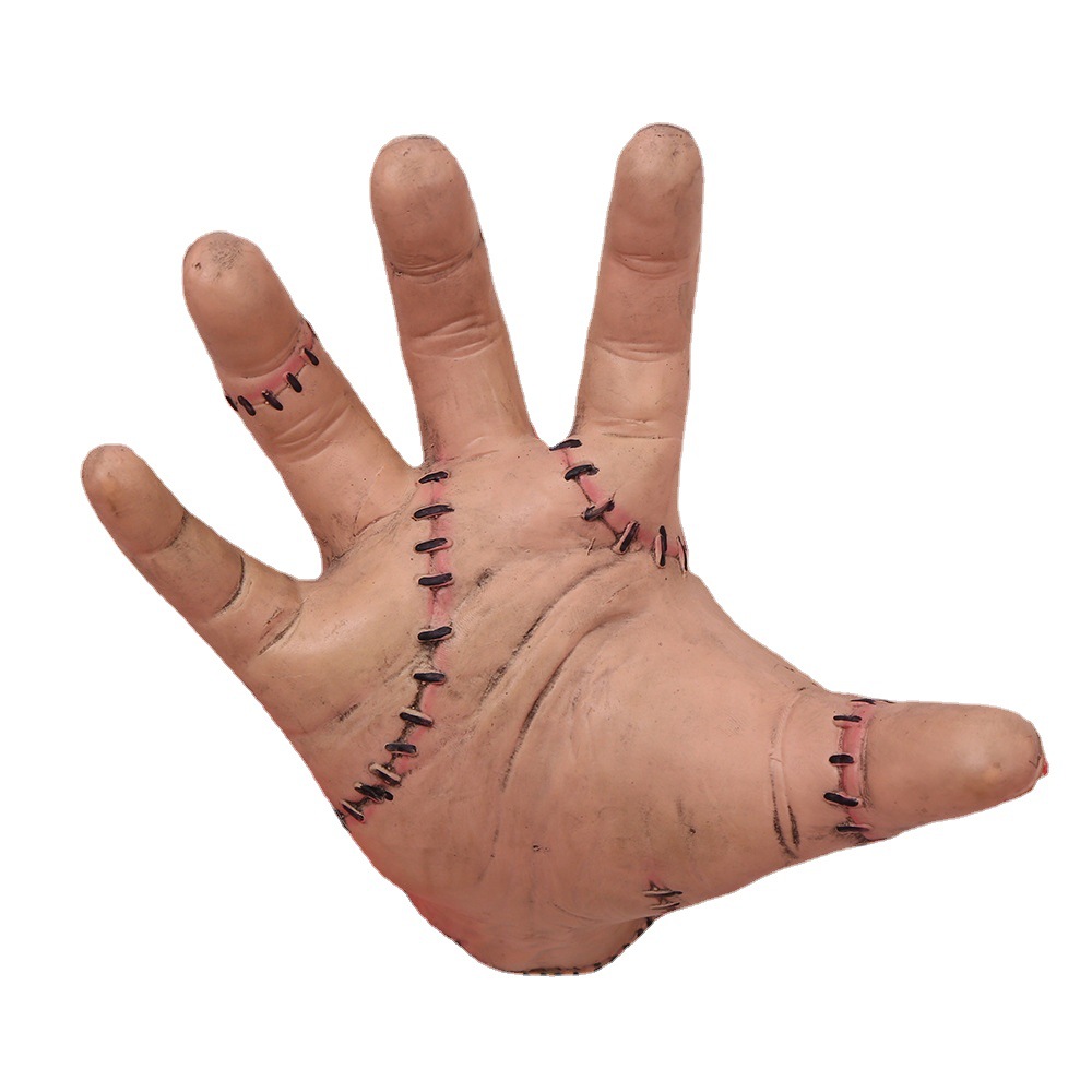 Transfronterizo familia Adams miércoles mano rota palma de látex miércoles cosa pequeños adornos