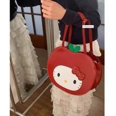 ins网红爆款可爱卡通单肩斜挎包韩版小众设计红苹果卡通猫双肩包