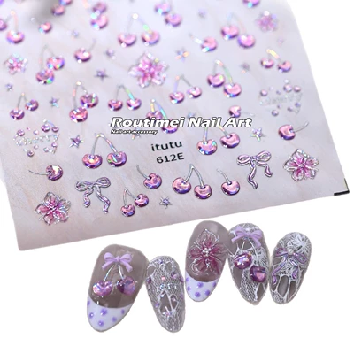 Laser Pink 3D Nail Art | Dırnaq bəzəkləri