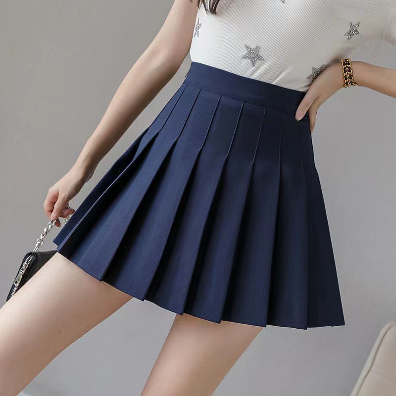 Safety Shorts + Button Pleated Skirt Jk Uniform Korean Style Fashionable Student Skirt Versatile Half Skirt Sexy Short Skirt