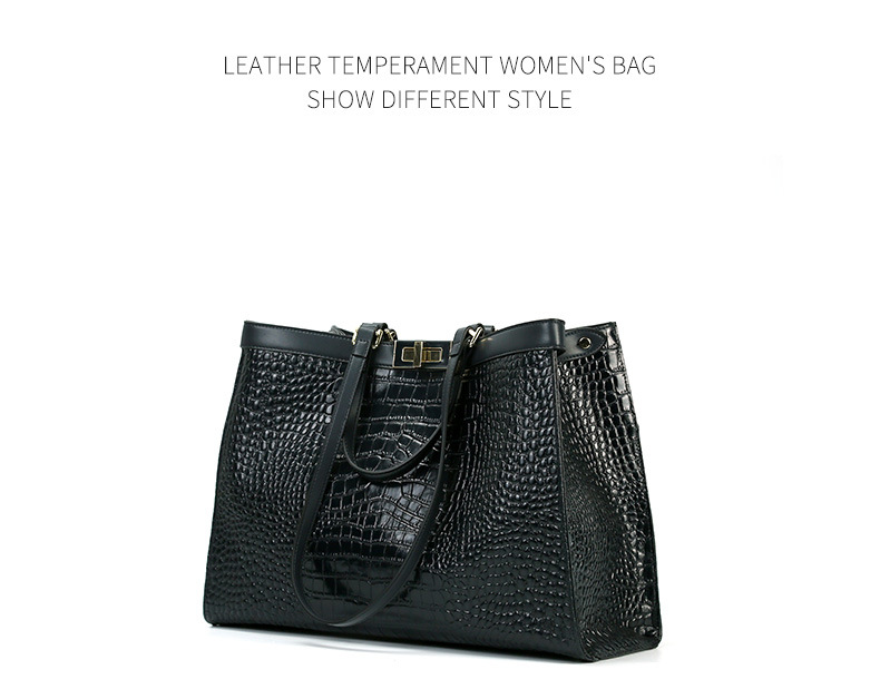 头层牛皮欧美手提大包大容量通勤时尚托特包单肩斜挎