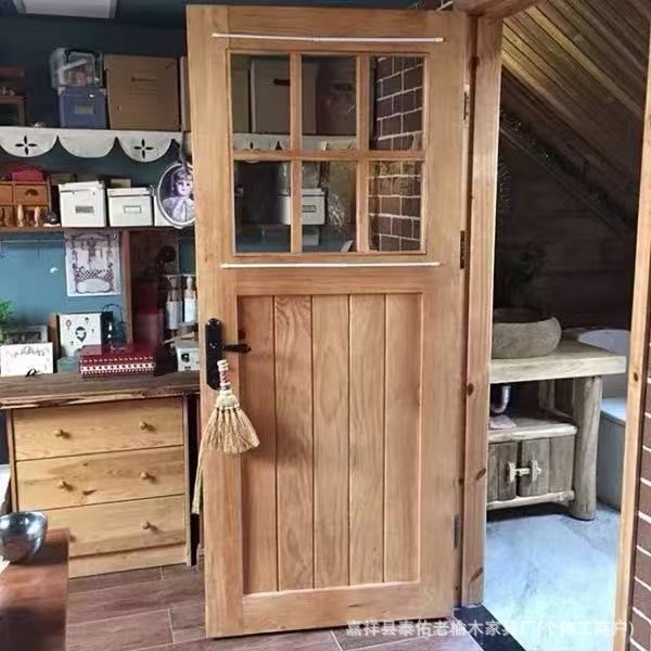 实木进户门民宿装饰进户门老榆木仿古进户门复古怀旧咖啡店包厢门