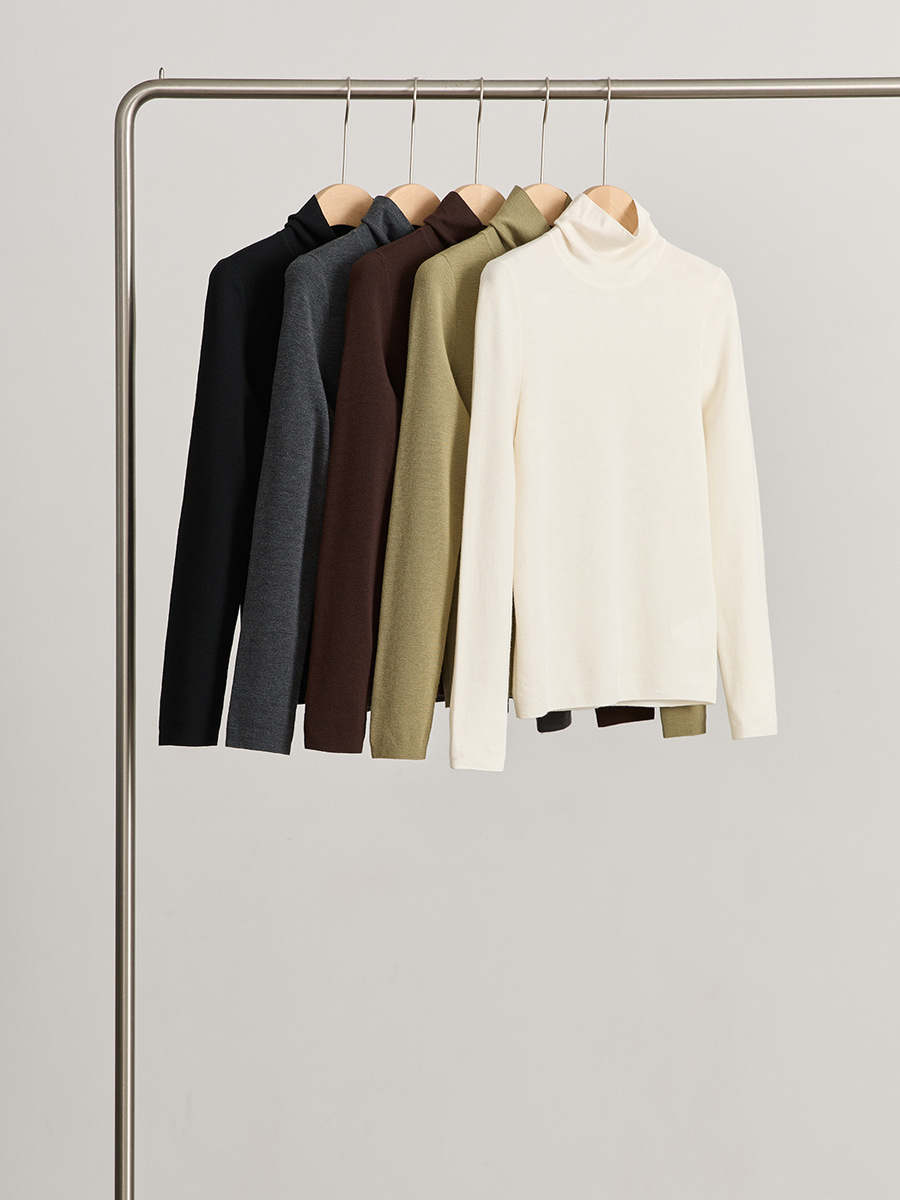 autumn woolen elegant solid color knitted sweater