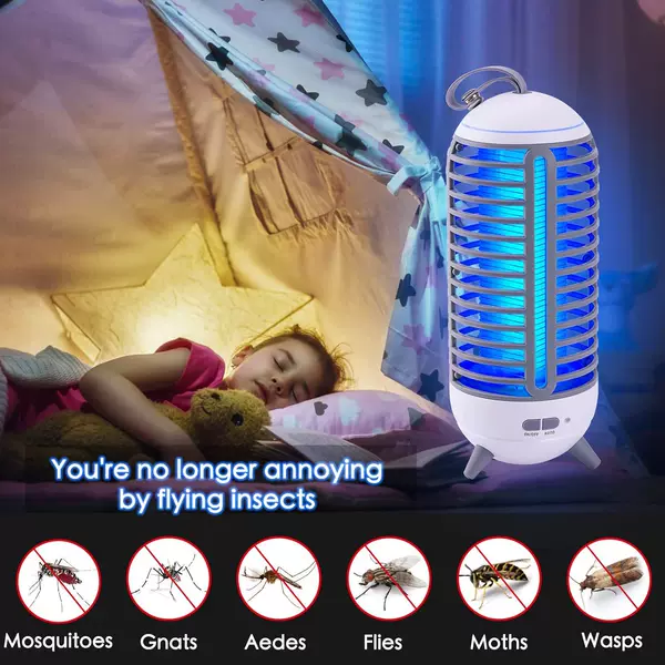 Cross-Border Household Rechargeable Mosquito Killer Lamp, Outdoor Electric Shock Mosquito Killer Lamp, Ambient Light Mosquito Killer Lamp, Night Light Dual-Use, Factory Direct Sales