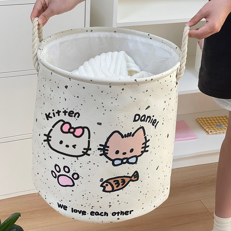 Diseño original cesta de almacenamiento de barril de almacenamiento de cesta de baño plegable cesta de ropa sucia baño piso de lavandería
