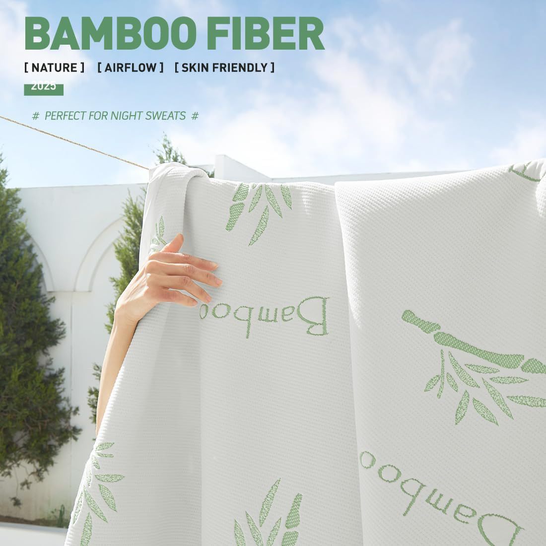 Cross-border Custom-made Bamboo Fiber Waterproof Protector, Stain-resistant, Machine Washable, Five-sided Mattress Cover_voghion.com