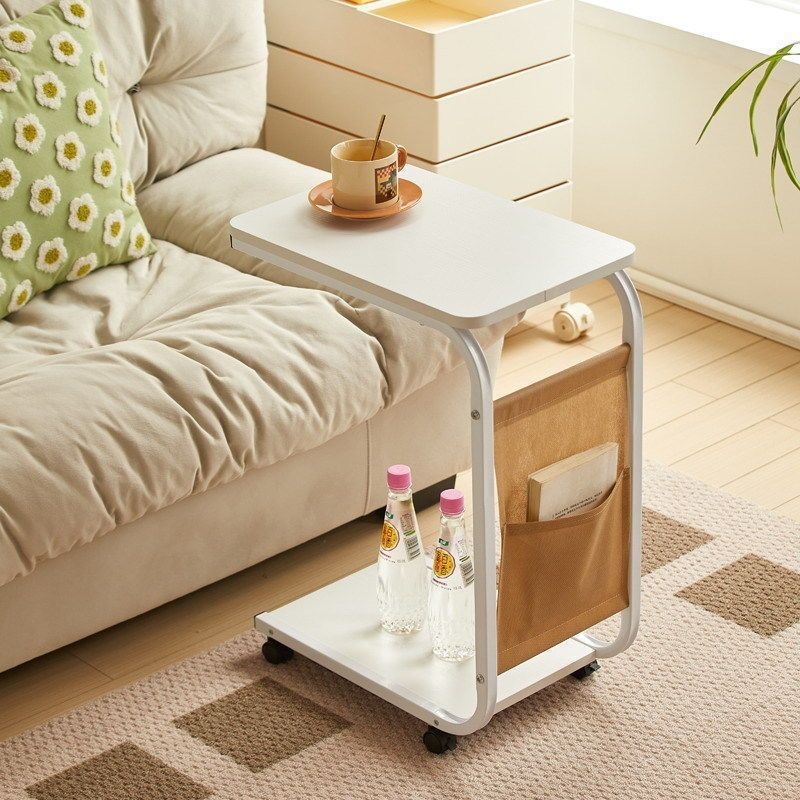 Dormitorio simple al lado de la cama esquina doméstica mesa de té móvil simple sala de estar sofá estante mesa pequeña mesa mesa lateral mesa de té