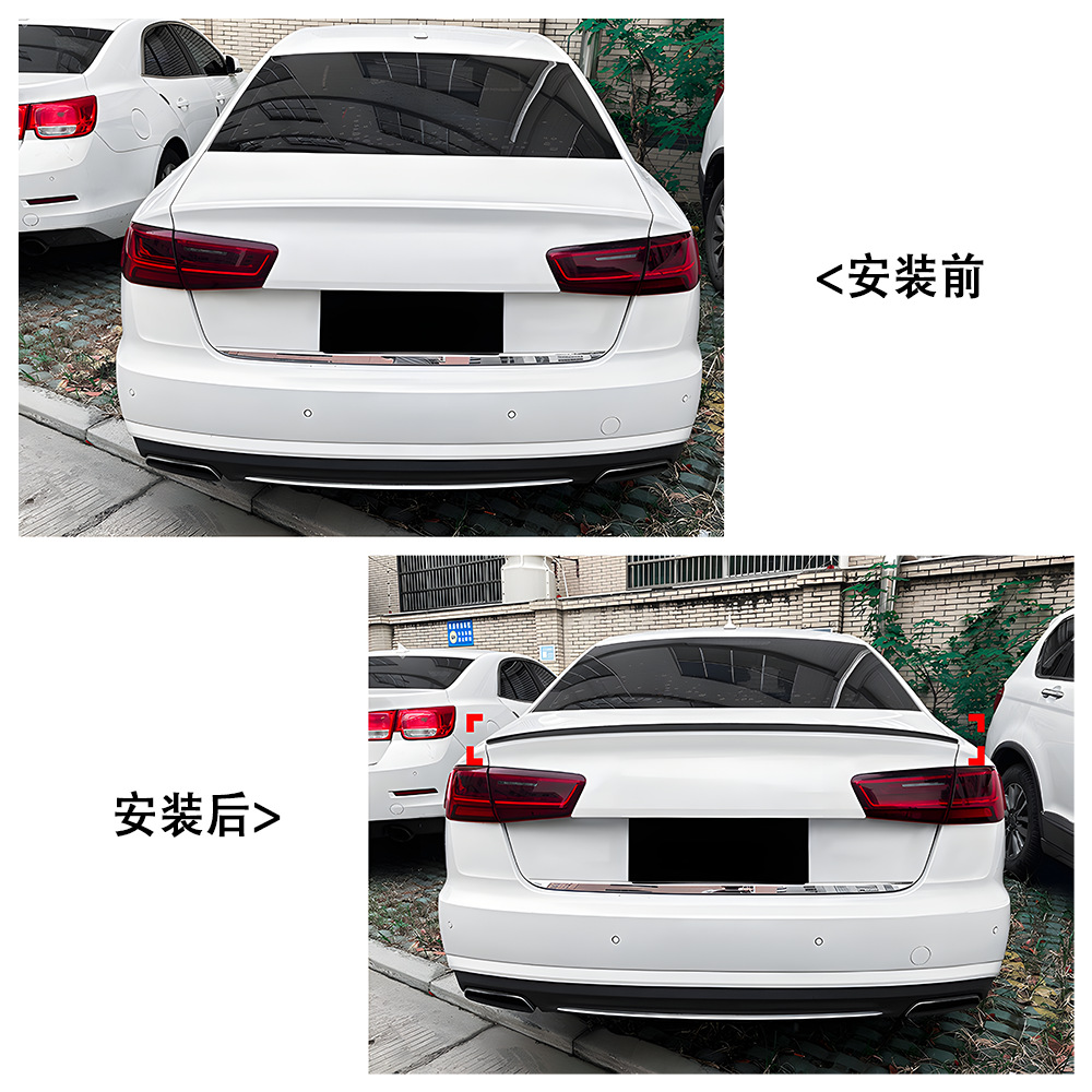 Suitable for Audi A6C7 (12-17) Modified S-Style Rear Wing, Non-Destructive Installation, Blow-Molded Car Modification Parts, Large Quantity, Low Price