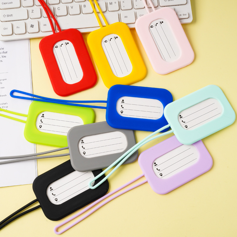Cross-Border Silicone Luggage Tags, Registration and Check-In Identification Tags, Candy-Colored Hang Tags, Travel Outdoor Name Tags, Label Tags