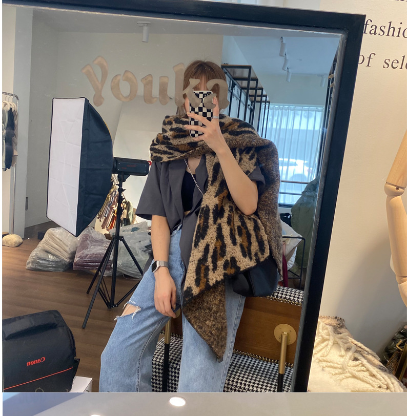 Bufanda mujer leopardo de cachemira imitación mantón invierno_voghion.com