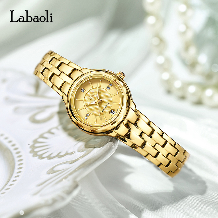 Labaoli Women's Watch Fashion Simple Calendar Steel Band Quartz Watch Classic Waterproof Wristwatch Wholesale