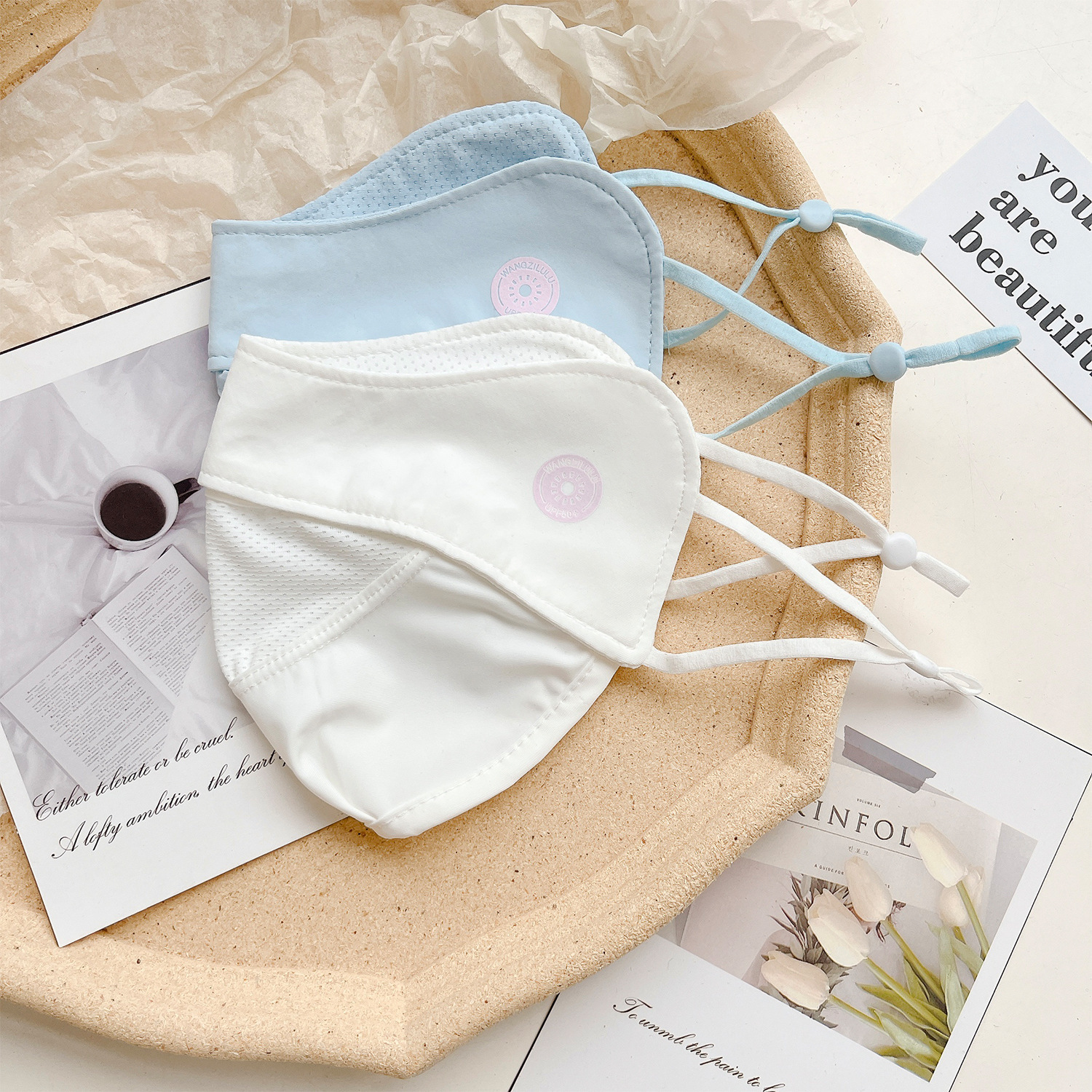 Estilo coreano máscara de cara completa de las mujeres 3D protección solar máscara de la esquina de los ojos velo de verano protección UV transpirable