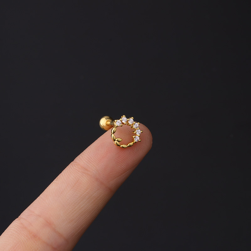 Ear Cartilage Rings & Studs Fashion Geometric Copper Plating Artificial Gemstones display picture 1