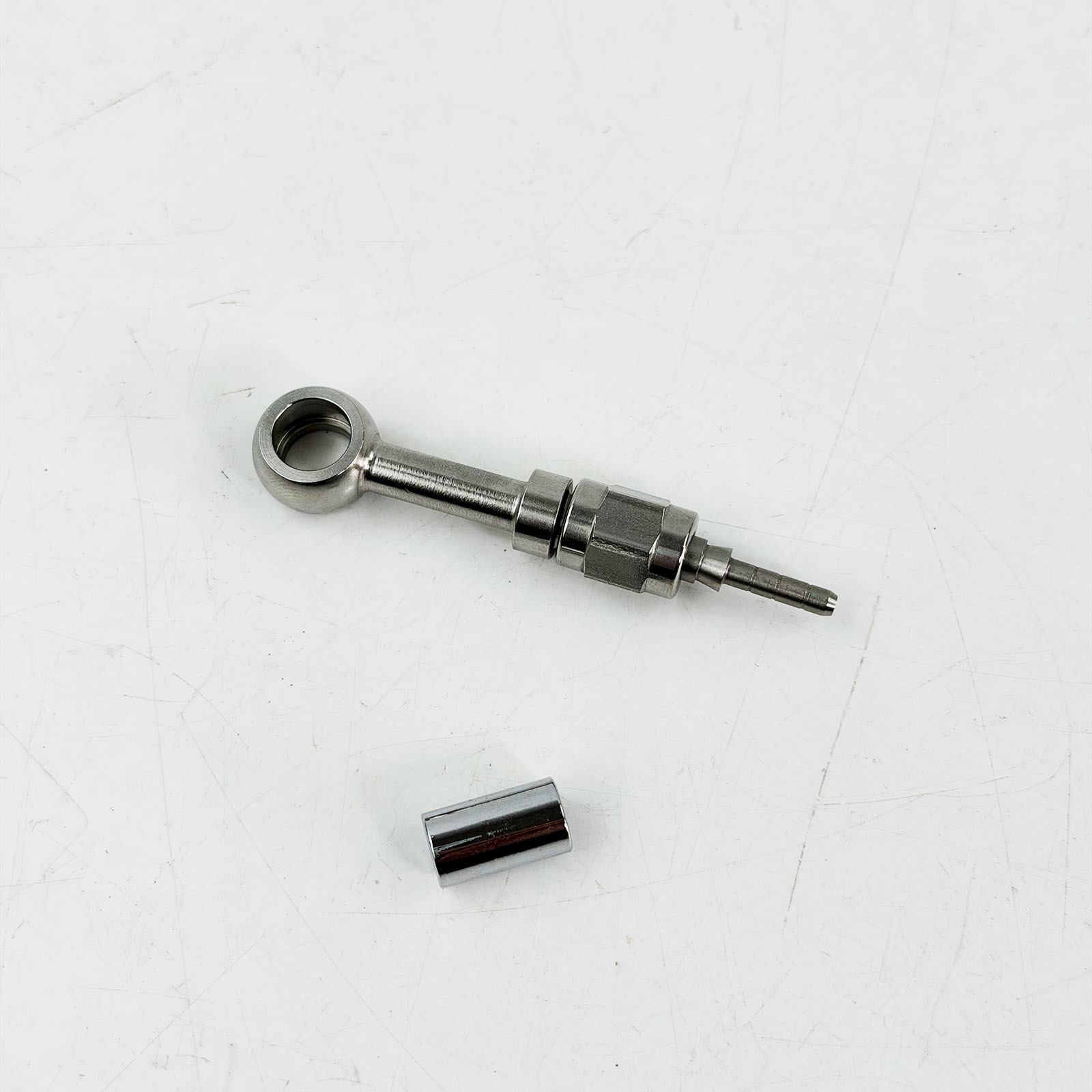 M10 0-Degree/28-Degree/90-Degree/90-Degree Extended Nickel-Plated Brake Steel Hose Fish-Eye Fitting Crimped Hydraulic Connector