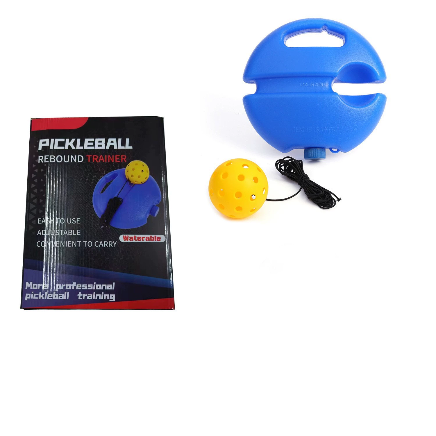✅Manufacturer's ready-made single pickleball racket training device 40-hole high-elastic PE hole ball beginners practice Pickle
